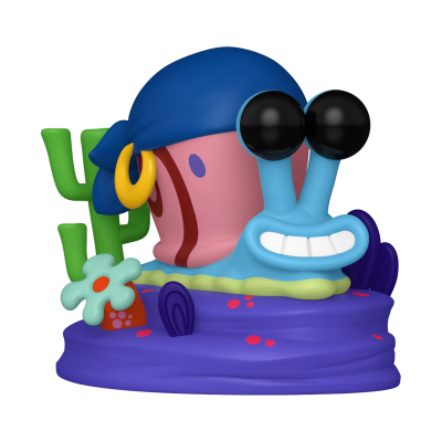Figura decorativa do caracol Gary da série Bob Esponja com lenço azul