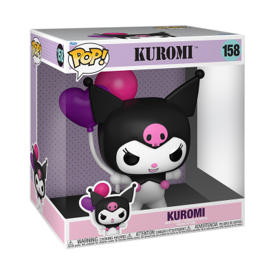 Figura Funko Pop Kuromi com balões na caixa