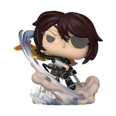 Figura colecionável de personagem com espadas e tapa-olho