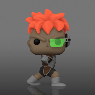 Figura Funko Pop com cabelo laranja e visor verde