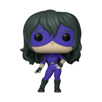 Funko Pop com máscara roxa e cabelo verde-escuro