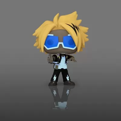 Figura de vinil estilo Funko Pop com cabelo loiro e óculos azuis