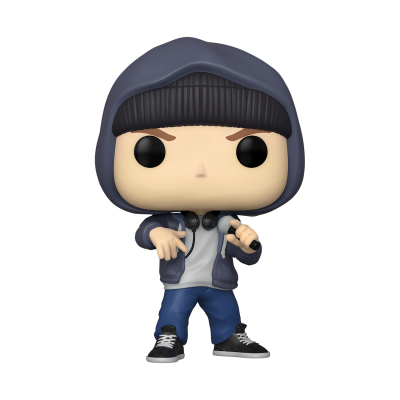Figura Funko Pop com hoodie, gorro, headphones e microfone