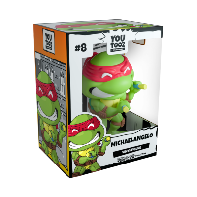 Figura de vinil Michaelangelo em embalagem das Teenage Mutant Ninja Turtles