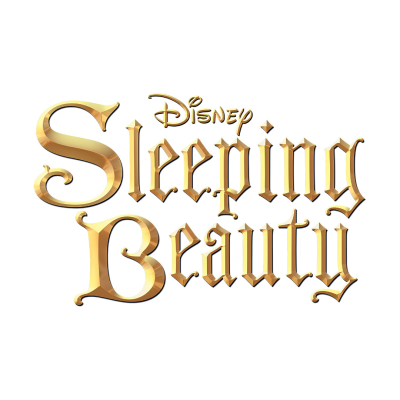Logótipo dourado 3D do filme Disney Sleeping Beauty