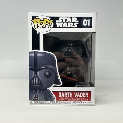 Figura Funko Pop! Darth Vader Star Wars em caixa branca com janela transparente