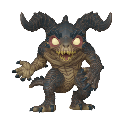 Figura colecionável de monstro com cornos e garras