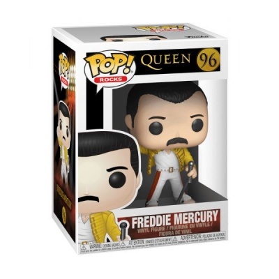 Figura Funko Pop! Freddie Mercury da banda Queen na embalagem