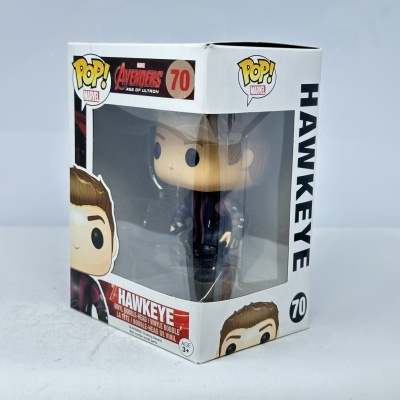 Figura Funko Pop! Hawkeye Marvel Avengers em caixa branca número 70