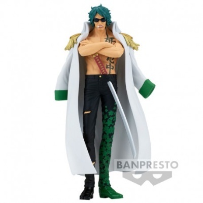 Figura de ação de personagem masculino com casaco branco e espada