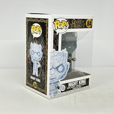 Figura POP! Night King de Game of Thrones em caixa branca com detalhes em preto e dourado