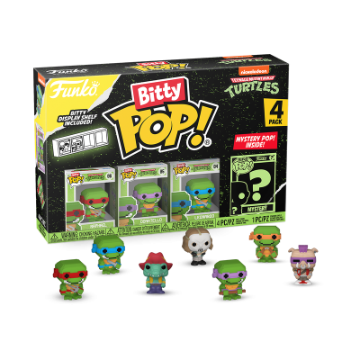 Conjunto Funko Bitty Pop! Teenage Mutant Ninja Turtles com várias figuras colecionáveis