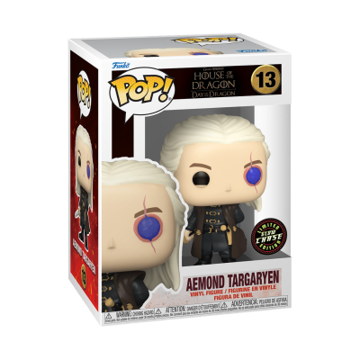 Figura Funko Pop! Aemond Targaryen da série House of Dragon na caixa