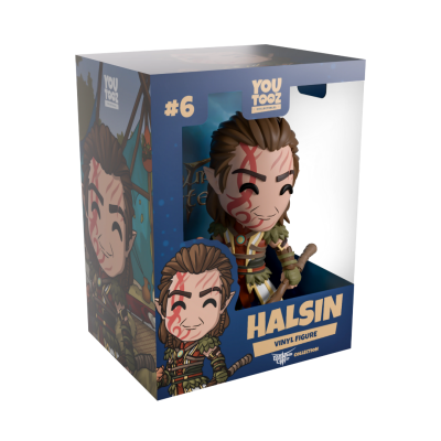 Boneco de vinil Halsin da coleção YouTooz em caixa azul com janela transparente