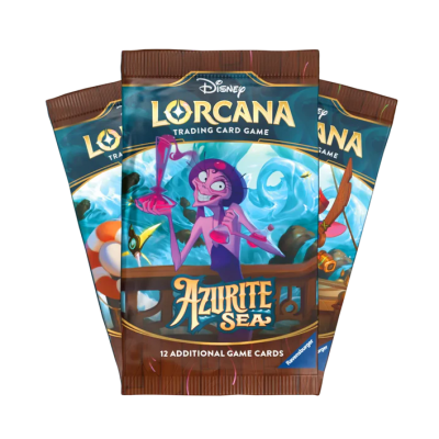 Pacotes de cartas Disney Lorcana Azurite Sea com 12 cartas adicionais