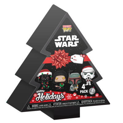 Caixa de figuras POP! Star Wars em forma de árvore de Natal