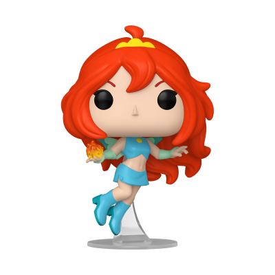 Figura colecionável Funko Pop personagem feminino com cabelo vermelho e vestido azul