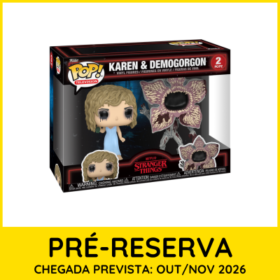 Caixa com figuras Funko Pop! Karen e Demogorgon de Stranger Things