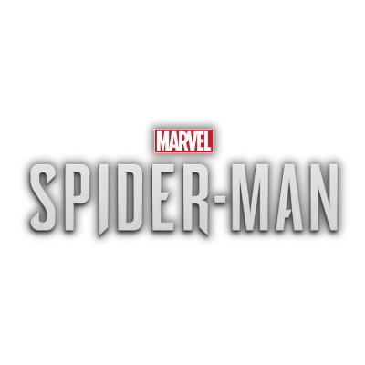 Logotipo com as palavras MARVEL e SPIDER-MAN em fundo branco