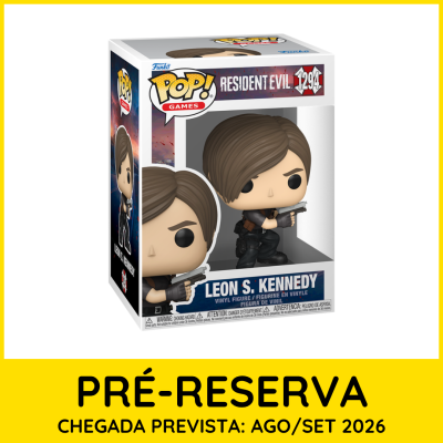 Figura Funko Pop! Leon S. Kennedy Resident Evil na caixa de embalagem