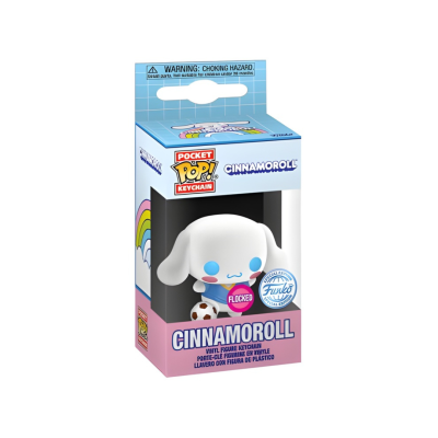 Chaveiro vinil Cinnamoroll Funko em embalagem azul e rosa