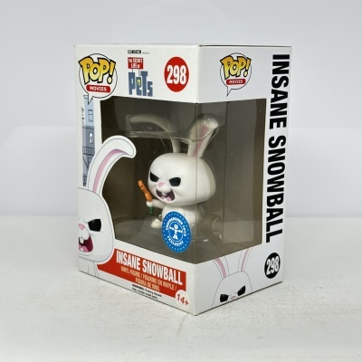 Figura em vinil branca INSANE SNOWBALL na caixa POP! Movies The Secret Life of Pets