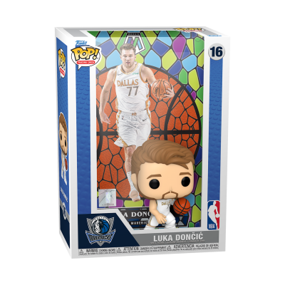 Figura Funko Pop! de Luka Dončić dos Dallas Mavericks em embalagem azul e branca