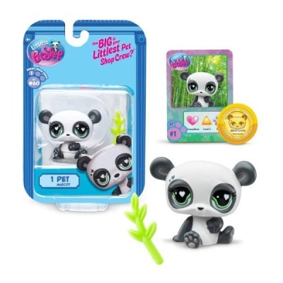 Brinquedo panda da colecção Littlest Pet Shop com acessório verde e cartão