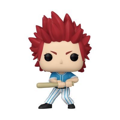Boneco Funko Pop com cabelo vermelho e roupa de basebol azul