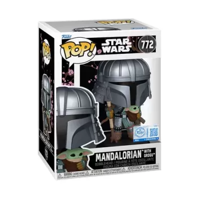 Caixa de embalagem de boneco POP! Star Wars Mandalorian com Grogu