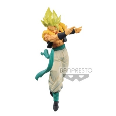 Figura colecionável de personagem de anime com cabelo amarelo e calças brancas