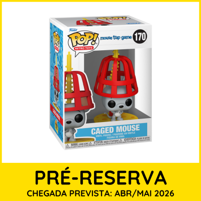 Figura vinil Pop! Retro Toys CAGED MOUSE número 170 com rato cinzento dentro de armadilha vermelha