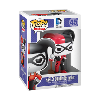 Figura vinyl Pop! Harley Quinn com malho em caixa