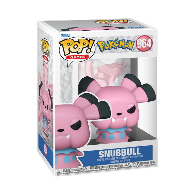 Figura vinil Snubbull Pokémon Funko Pop! na caixa