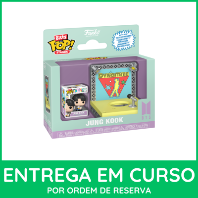 Figura colecionável Bitty Pop! Stages Jung Kook BTS com palco amarelo e microfone