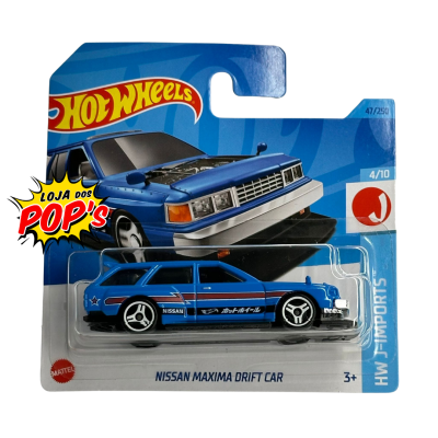 Carro miniatura Hot Wheels Nissan Maxima Drift Car azul em embalagem