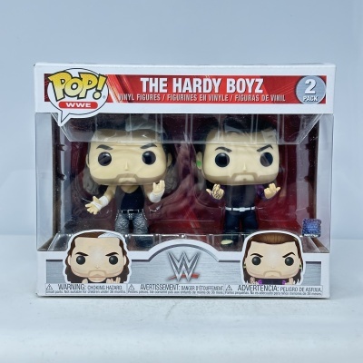 Pack de duas figuras de vinil Pop! WWE The Hardy Boyz na embalagem