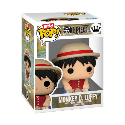Figura de vinil Monkey D. Luffy da série One Piece na embalagem Bitty Pop