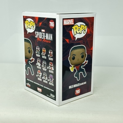 Caixa FUNKO POP! Spider-Man Miles Morales de perfil