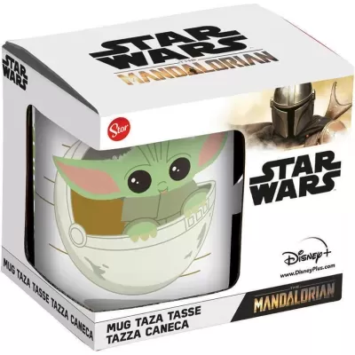 Caneca de Star Wars Mandalorian com bebé Yoda embalada