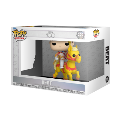 Funko Pop! Bites Bert montado num cavalo amarelo em caixa transparente