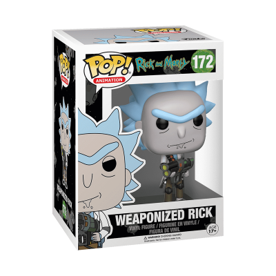 Figura Funko Pop Weaponized Rick de Rick and Morty na embalagem