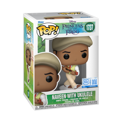 Funko Pop! Naveen com ukulele da Disney The Princess and the Frog na caixa