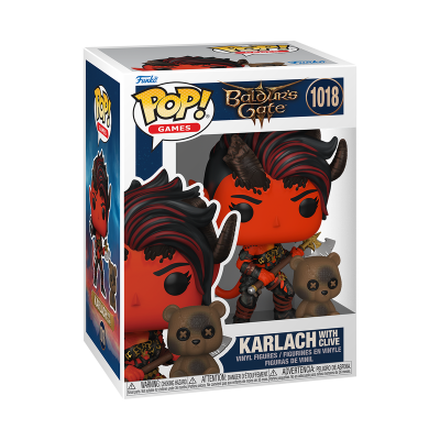 Figura Funko Pop! Karlach com Clive de Baldur's Gate na caixa