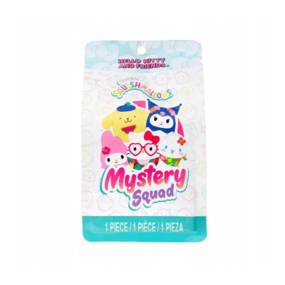 Embalagem colorida de Squishmallows Hello Kitty and Friends Mystery Squad