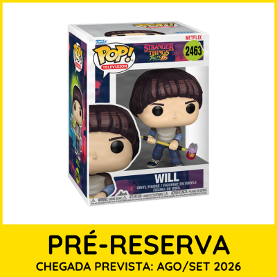 Figura Funko Pop do personagem Will em caixa transparente com texto e etiquetas