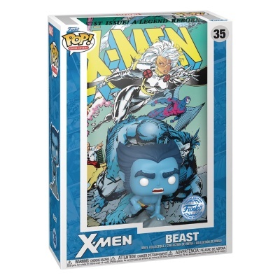 Figura Funko Pop! Beast dos X-Men, caixa transparente com ilustração colorida