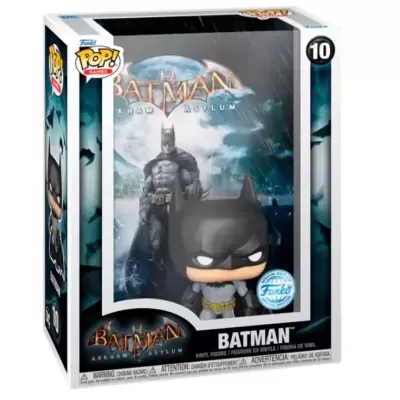 Figura Funko Pop! do Batman Arkham Asylum em caixa branca e preta