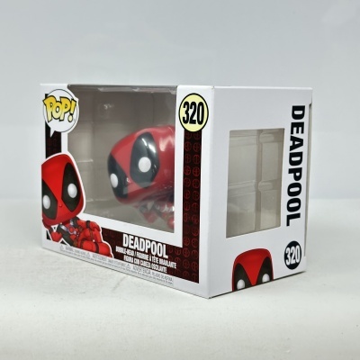 Figura POP! de Deadpool em embalagem com janela transparente