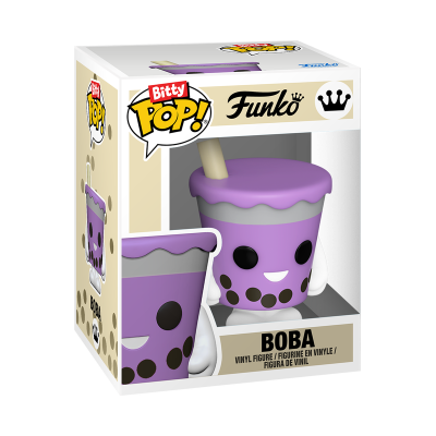 Figura Funko Pop Bitty Pop Boba com bebida roxa e bolhas pretas